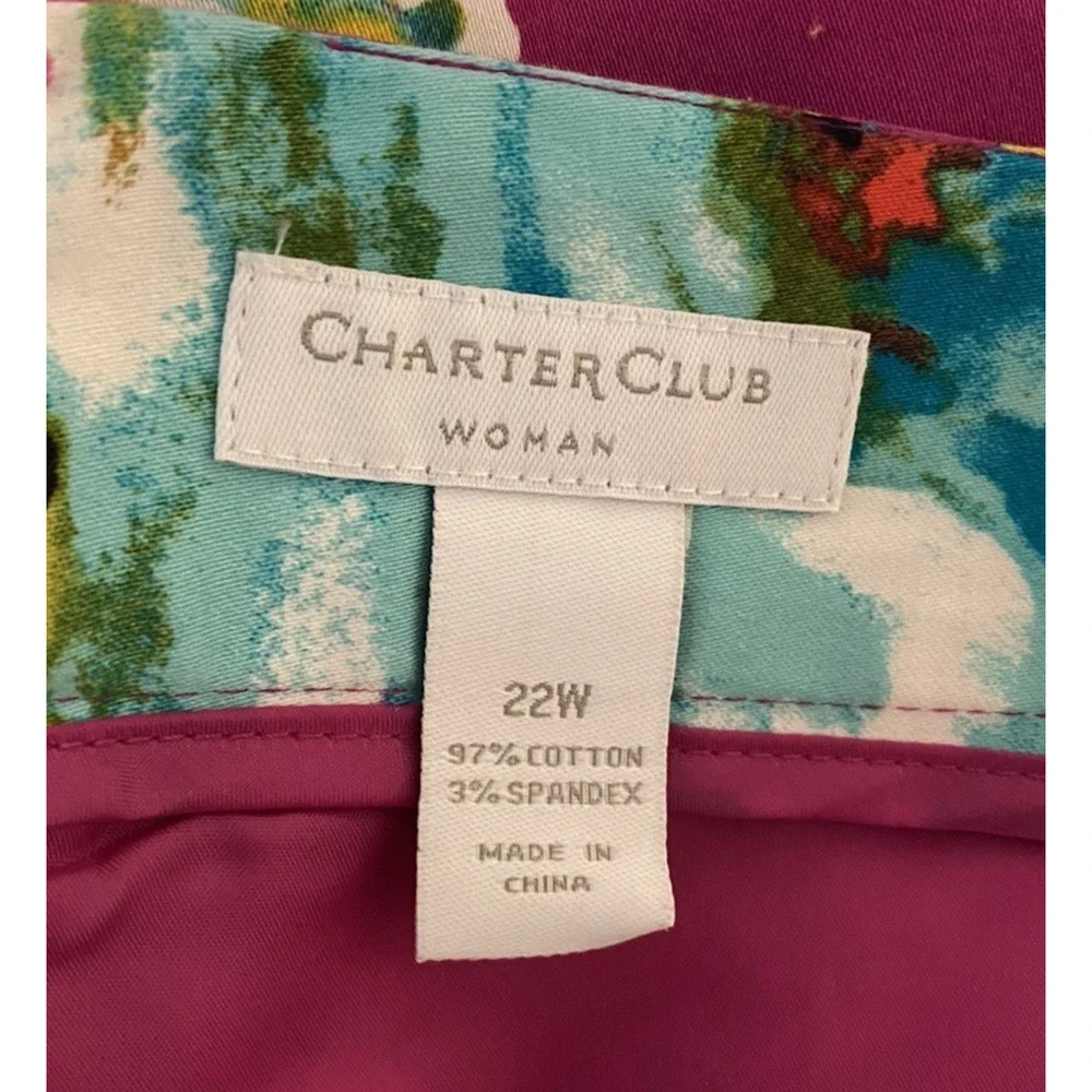 NWOT Charter Club Womens Pink Floral Pencil Skirt Size 22W Fairy Romantic Office